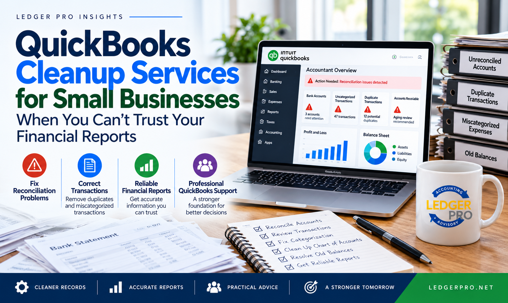 QuickBooks Cleanup Services for Small Businesses | Ledger Pro